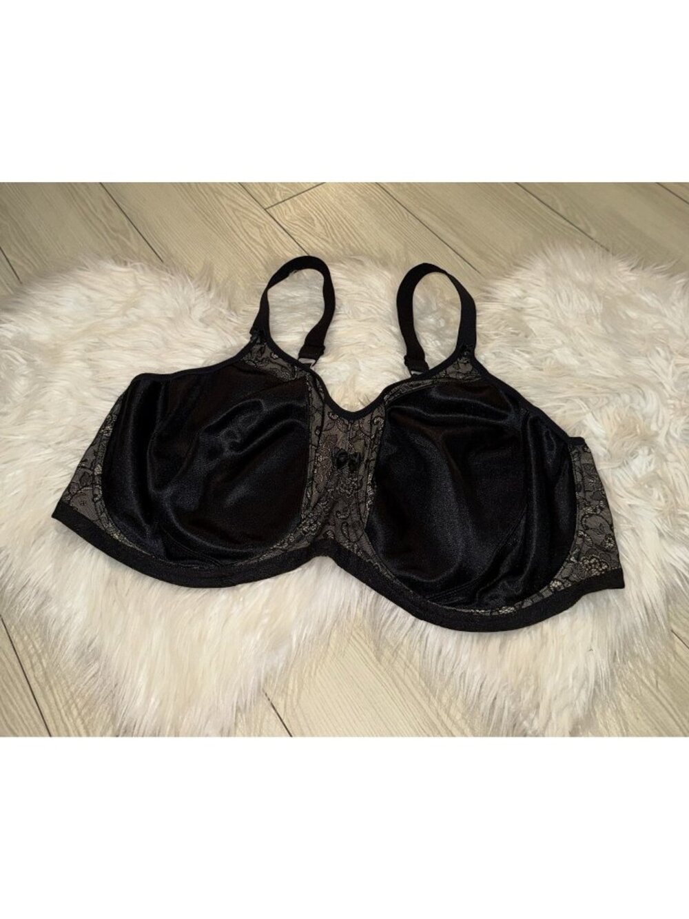 Goddess Yvette Banded Back Smoothing Bra Unlined Lace UW Womens 46H Black 6750